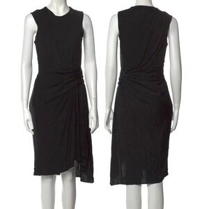 Alexander Wang Twisted Drape-Front Edgy Formal Black Sleeveless Dress S/S 2014